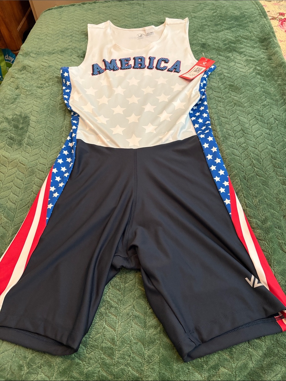 NWT JL Athletics Star Spangled Rowing Unisuit Size Large USA Unisinglet XL